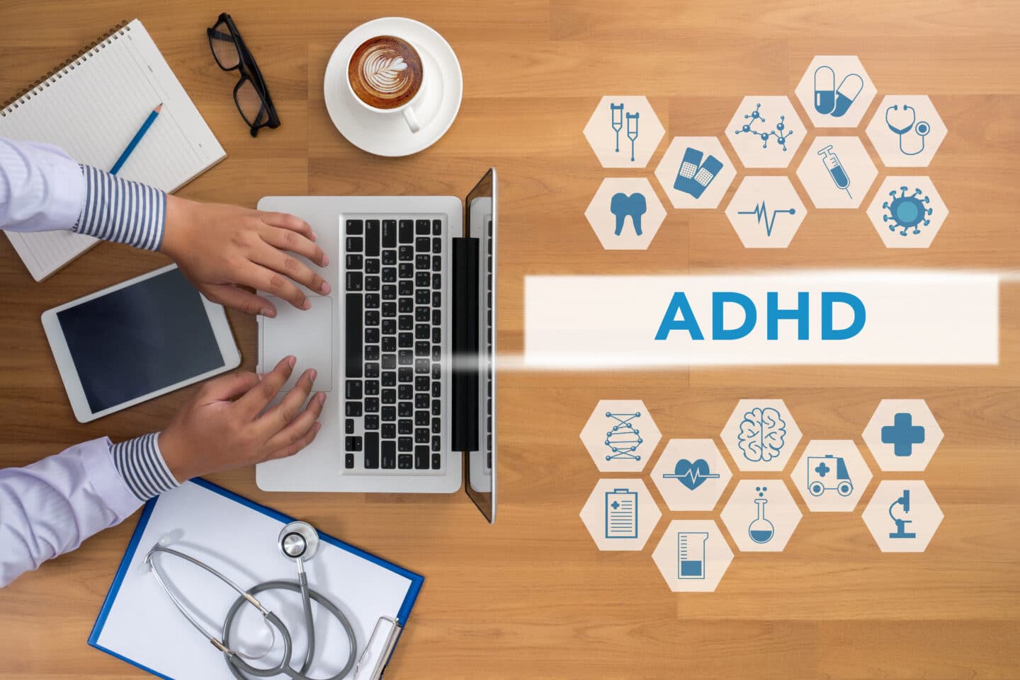 Adhd,Concept,Professional,Doctor,Use,Computer,And,Medical,Equipment,All